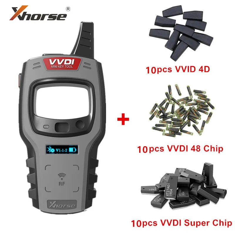 Программатор ключей Xhorse VVDI Mini Key Tool с поддержкой IOS и Android 10 бесплатными ЧИПАМИ