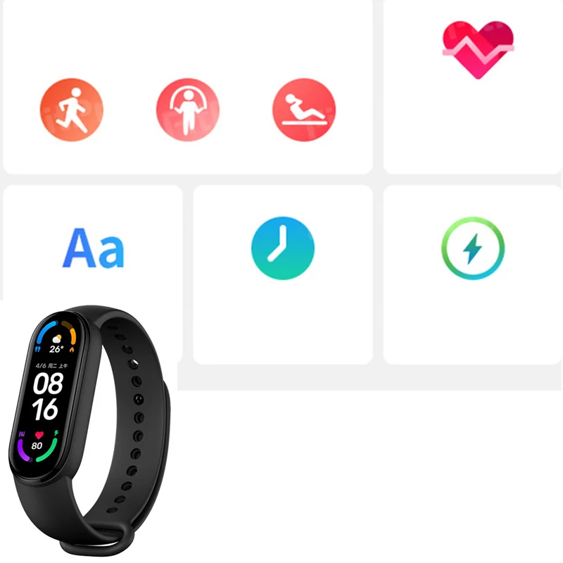 

Silicone Strap for Mi Band 5 6 Bracelet Silica Colorful Bend Wristbands NFC