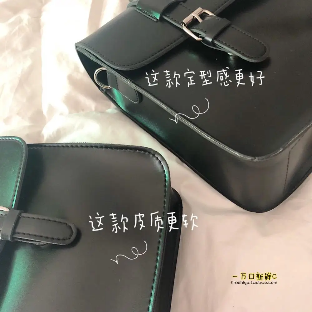 

Day style of qualified ~ roots&shoots postman oblique satchel Korean academy of retro double buckles England single shoulder