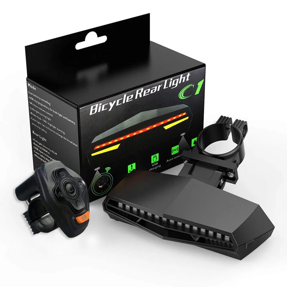 

Wireless Control USB Rechargeable Smart Remote Powerful Bicycle Tail Signal