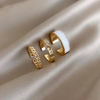 3pcs new gothic style three piece opening rings for woman fashion jewelry european and american wedding party sexy ring