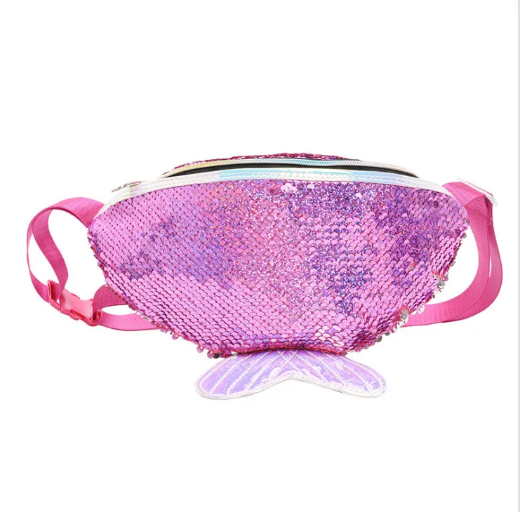 Красочные девушки Fanny Pack Русалка блесток женщин банан чехол на пояс Сумка симфония кошелек PU через плечо сумка