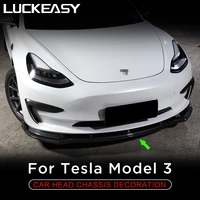 luckeasy for tesla model 3 car front chassis protection model3 2021 automotive exterior accessories head chassis decoration 3pc