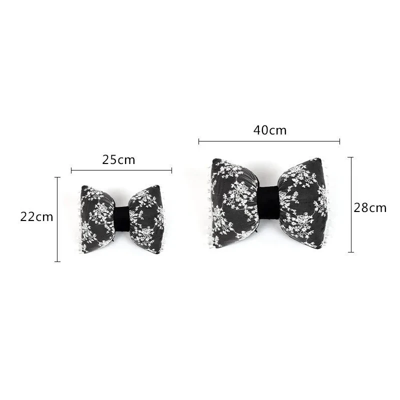 

New Lace Bowknot Shape Car Headrest Waist Support Breathable Neck Pillow Waist Pillow Car Interior Supplies for Girls Lady Women