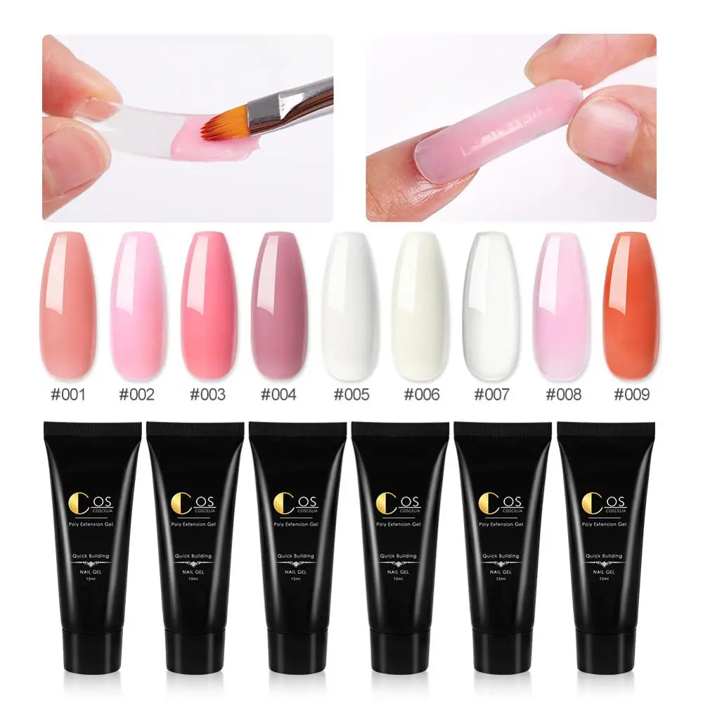 COSCELIA полигель для ногтей набор УФ гель наращивания с противоскользящим
