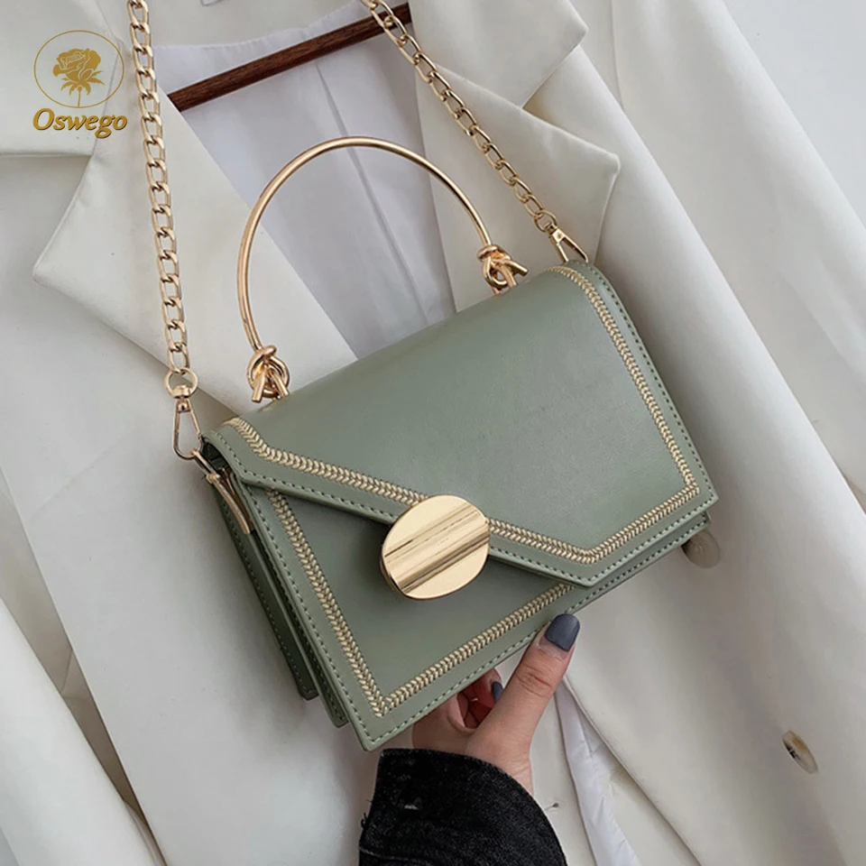 Oswego сумки через плечо из искусственной кожи на цепочке для женщин 2019 Новая модная
