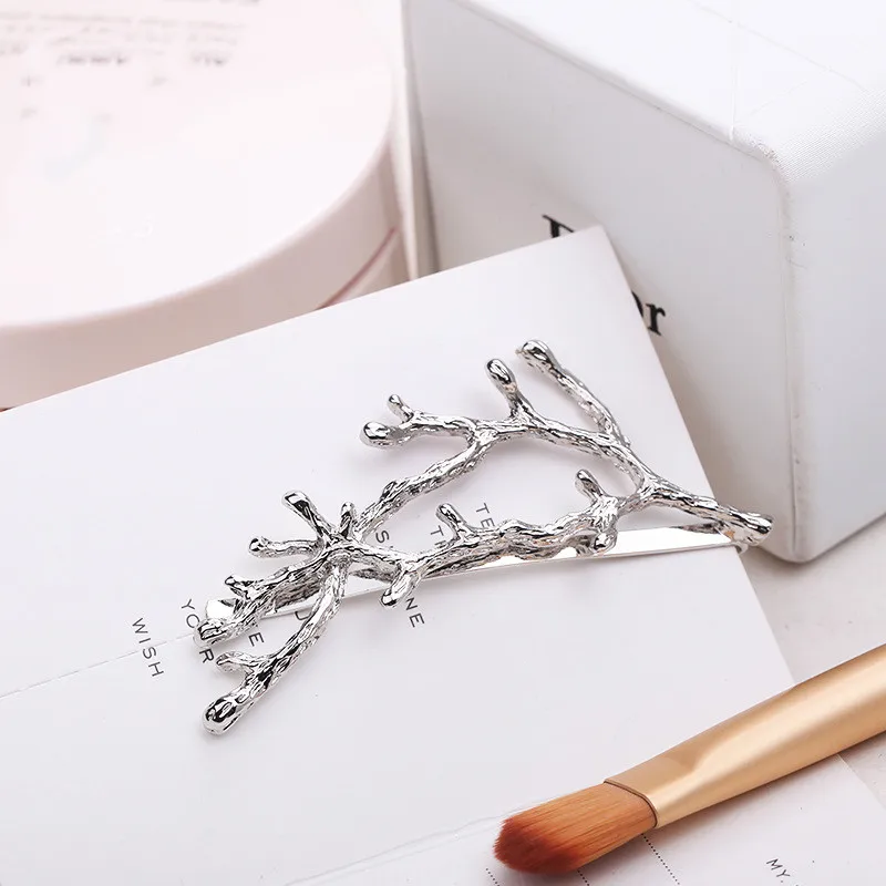 Винтажные заколки для волос в виде дерева золотого цвета модные ветвей из сплава