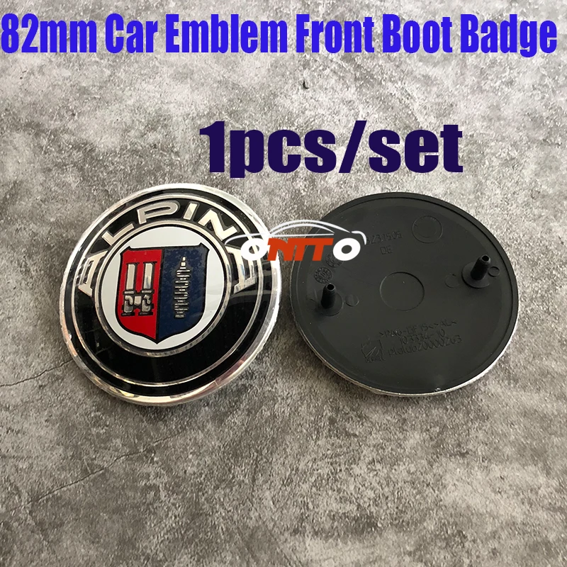 

1pcs 82mm Car Bonnet Body Kit ABS Car front bonnet logo boot Auto trunk badge hood emblem For M1 E60 E90 F10 F30 F15 E63 Alpina