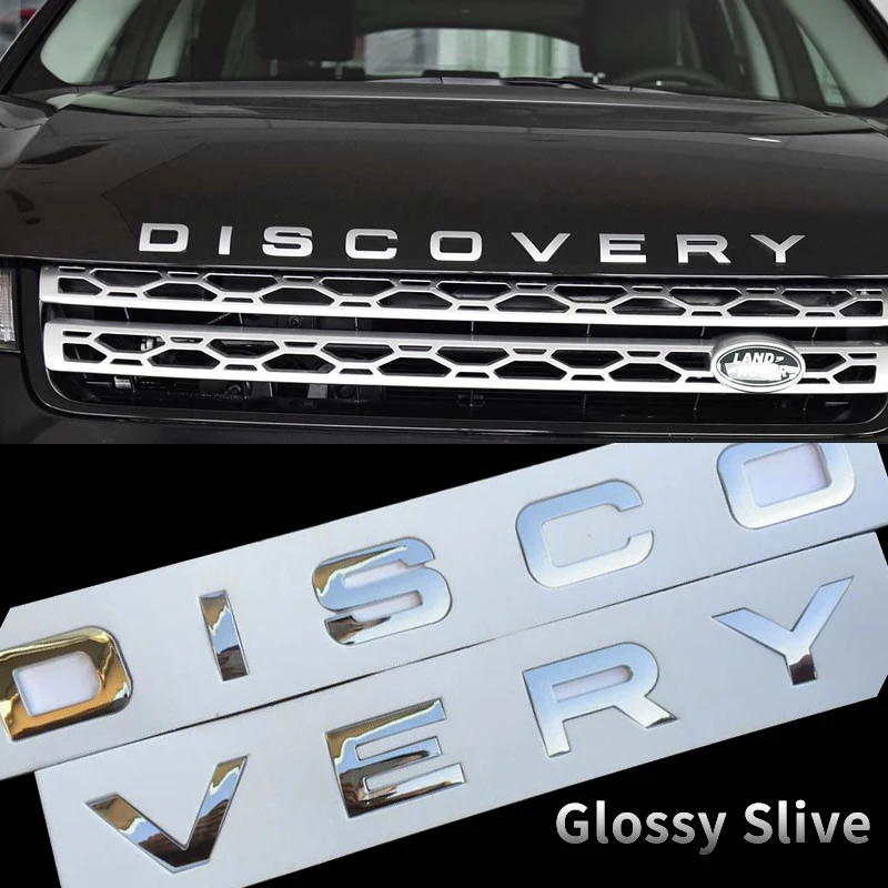 

3D Letter DISCOVERY Car Rear Front Badge Emblem Decal Sticker for Land Rover Front Hood Rear Trunk