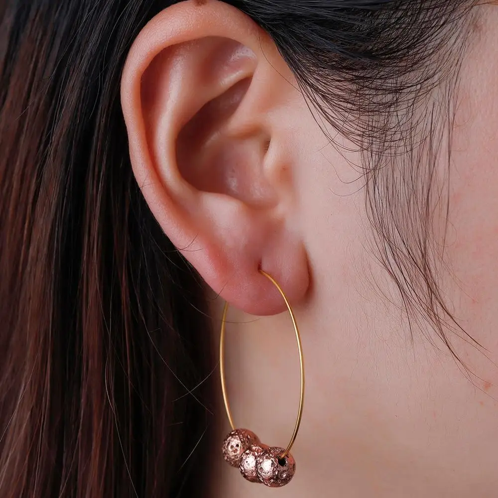 QIAMNI коричневые бусины серьги кольца для женщин этнические винтажные Boho круглые