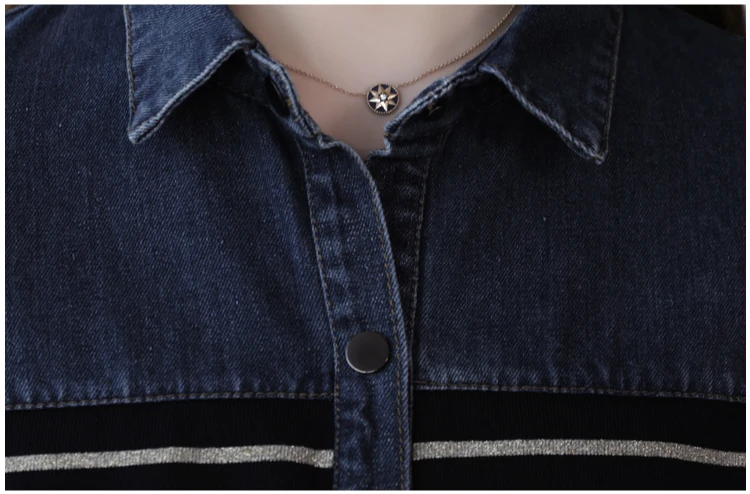 Новинка весна-осень 2020 офисное платье размера плюс Брендовое джинсовое для