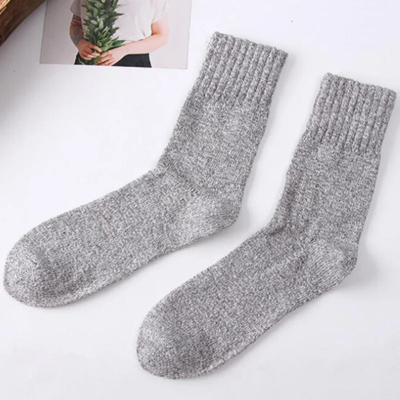 

5Pairs/Lot Men's Wool Socks Adjustable Stripe Warm Comfortable Elastic Winter Casual Soft Calcetines Hombre Thick Cotton Socks