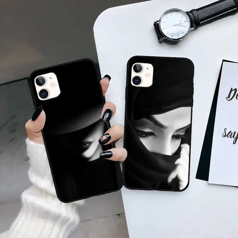 

Female turban black woman elegant Phone Case for iPhone 13 7 8 11 12 X XS XR Pro max Samsung A S 9 71 10 plus mini mobile bags