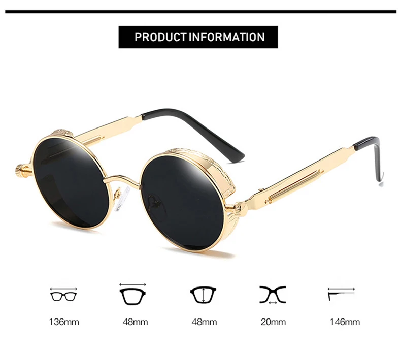 Солнцезащитные очки в стиле стимпанк для мужчин и женщин UV-400 классические модные