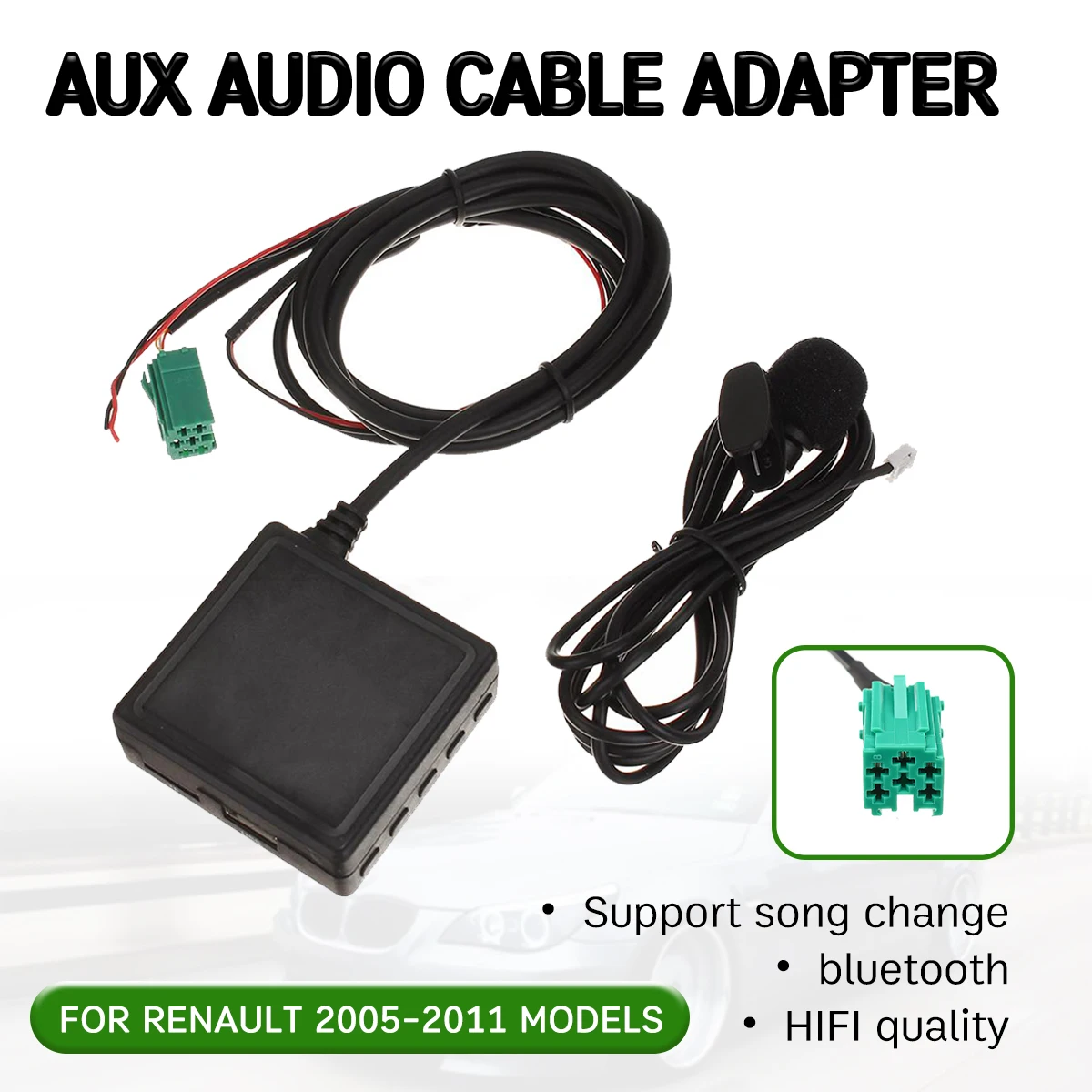 

bluetooth Aux Receiver Cable with USB,microphone Hands-free Aux Adapter for Renault Clio,Kangoo,Megane 2005-2011