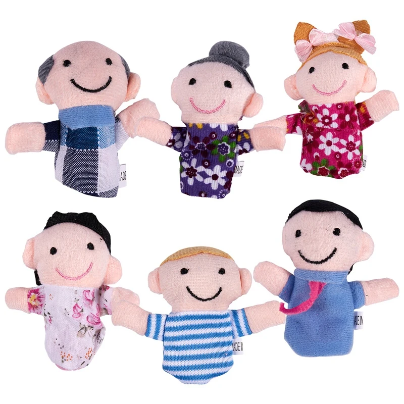 

SODIAL(R) Cute 6Pcs Family Finger Puppets - People Includes Mom, Dad, Grandpa, Grandma, Brother, Sister Free Cable Tie