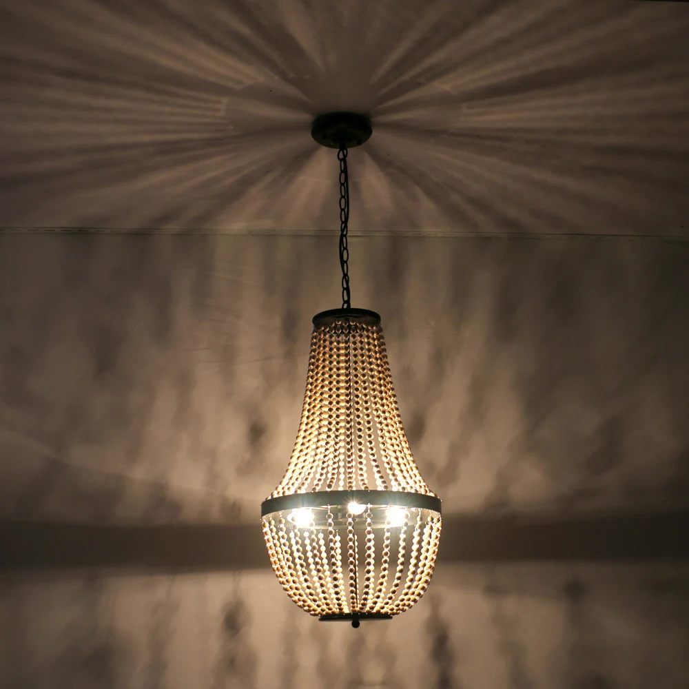 Классическая французская Люстра для прихожей спальни кофейни бара деревянная