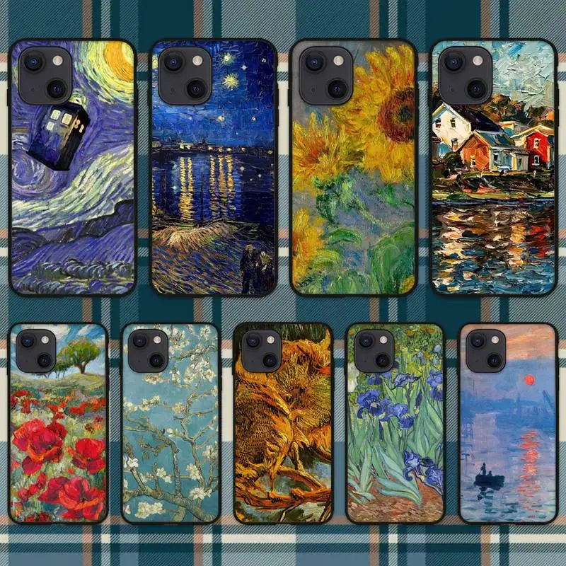

Чехол для телефона RUICHI с картиной Ван Гога маслом, чехол для iPhone 11, 12, Mini, 13 Pro, XS, Max X, 8, 7, 6s Plus, 5 SE, XR, чехол