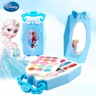 Новая Детская косметика Disney Frozen Elsa Anna, модная игрушка для принцесс, набор для макияжа, игрушки для девочек, блеск для губ, румяна, детский подарок