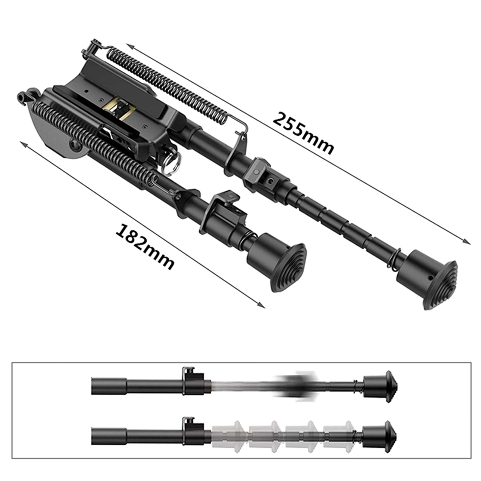 

Rifle Bipod With Quick Release, Retractable Design Adjustable Spring Adapter Accessories New Style 2021