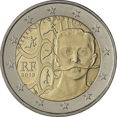 

France 2013 Euro 2 Commemorative Coin 100% Real Genuine Original Coin Collection Coins