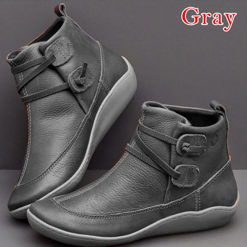 Новинка 2019 женская обувь для прогулок короткие ботинки женские с круглым носком