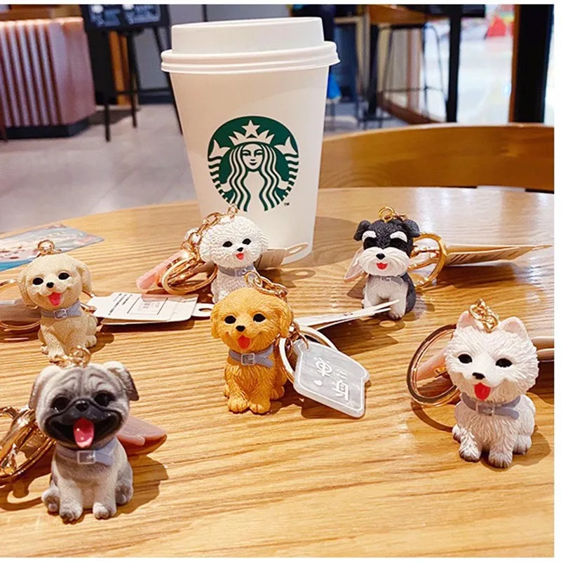 Брелок Schnauzer Тедди для женщин милые животные собака модный брелок ключей кольцо