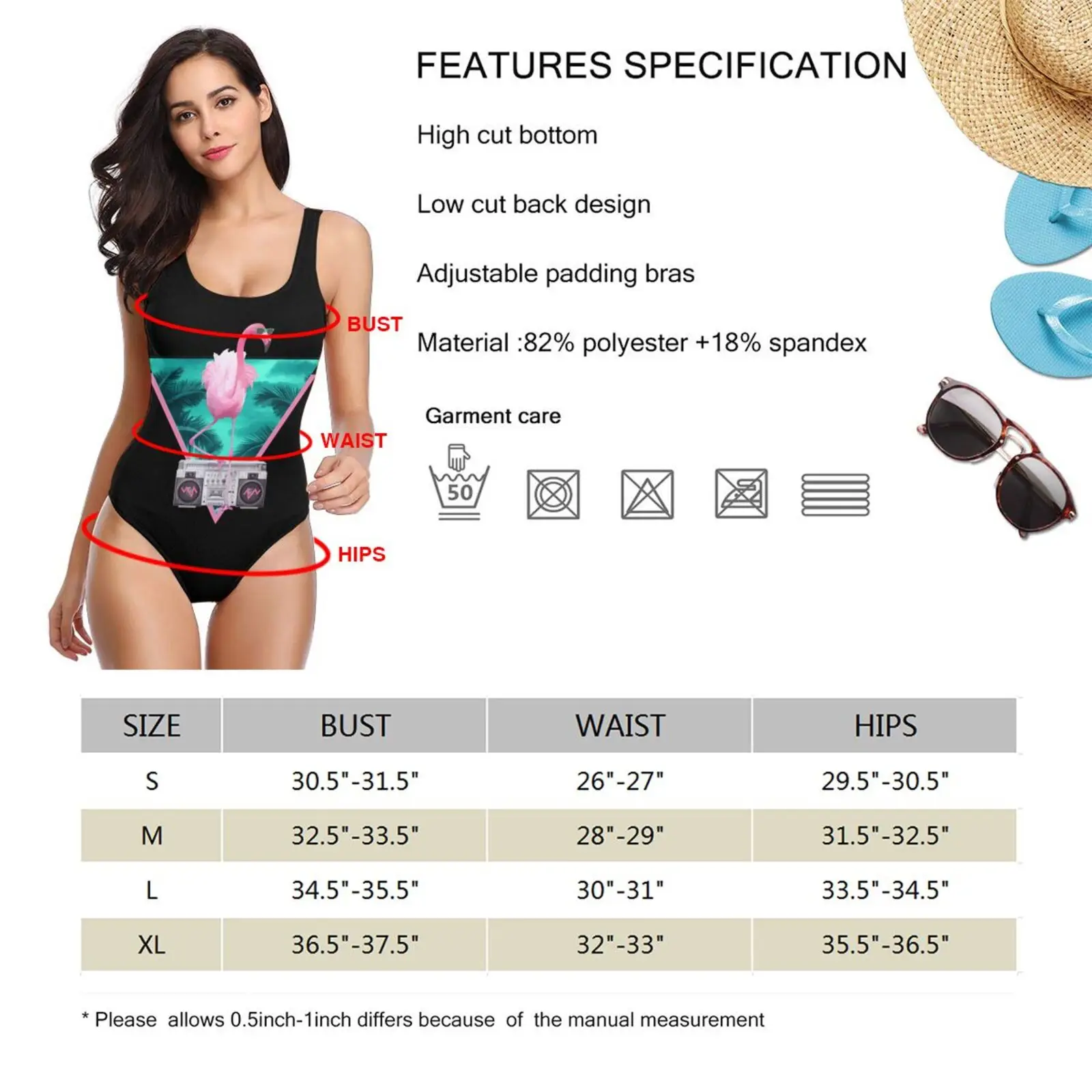 

2021 Sexy Miami Flamingo Birds Print One Piece Swimsuit Women Swimwear Bodysuit Female Monokini High Waist Bathing Suits Beach W