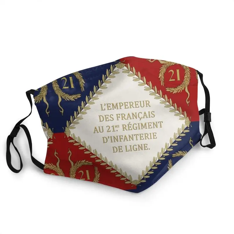 

Napoleonic French Regimental Flag Face Mask Men Anti Dust Mask Protection Cover Respirator Non-Disposable Mouth Muffle