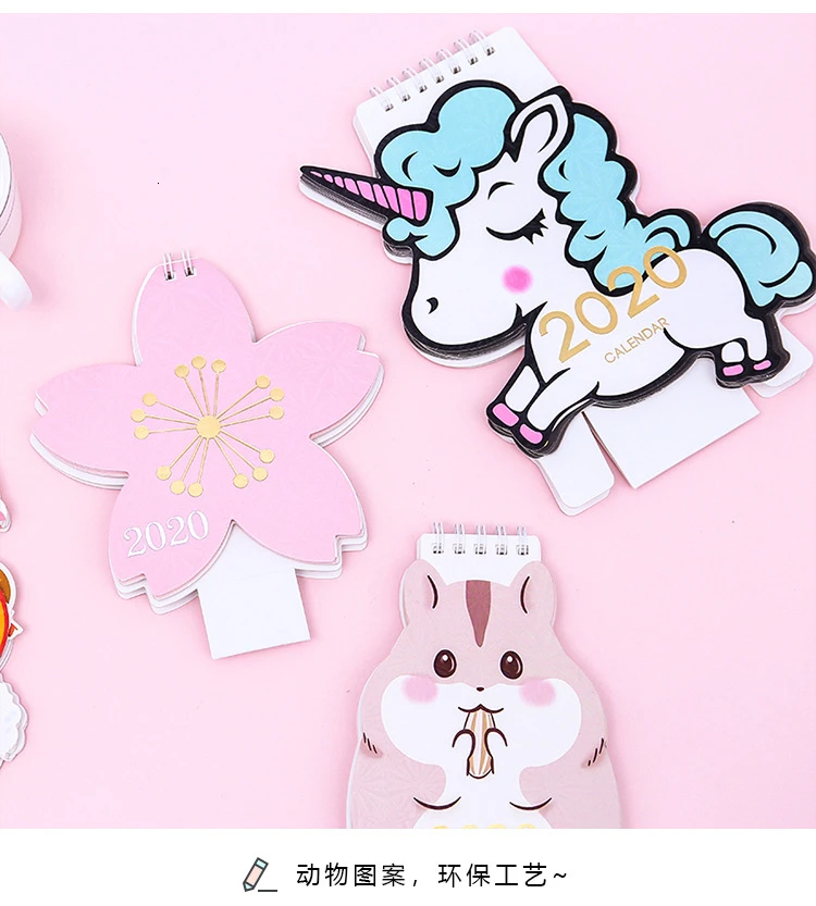 Kawaii, мультяшный настольный календарь, креативный, милый, мини,, настольный календарь, подарок, офисный, для программы, для школы, планировщик, стационарные принадлежности, 00023