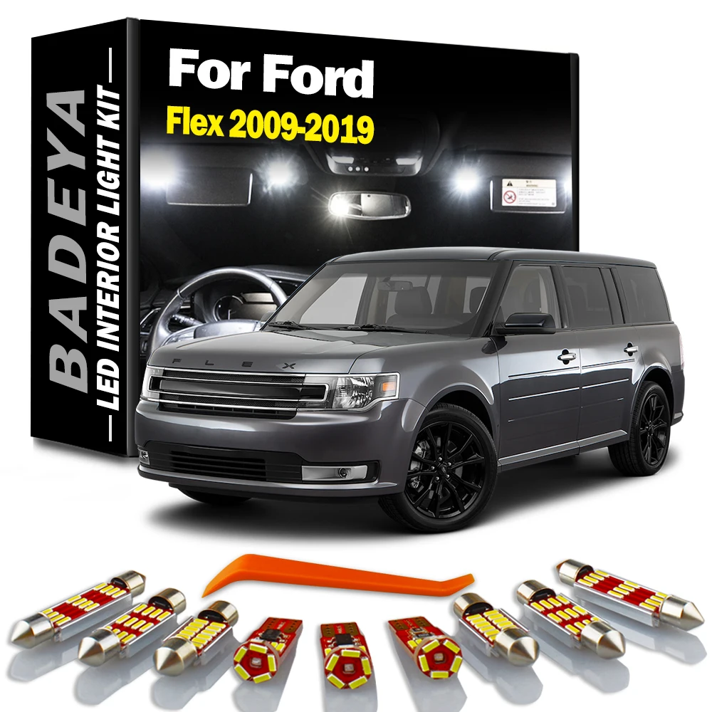 

BADEYA Canbus Auto LED Interior Dome Map Trunk License Plate Light Kit For Ford Flex 2009-2016 2017 2018 2019 Led Bulbs No Error