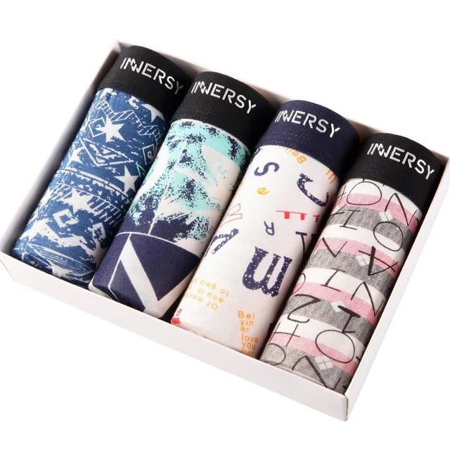Innersy Брендовые мужские s 4 шт./партия, лидер продаж, мужское нижнее белье размера плюс, мужские боксеры из модала, мужские боксеры с принтом, шорты, нижнее белье