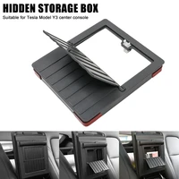 car center console oragnizer armrest hidden storage box self adhesive arm box holder tray for tesla model 3 model y accessories