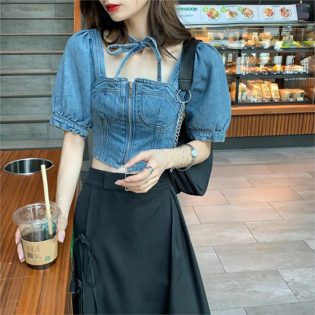 Женский комплект из двух предметов летняя ассиметричная юбка и укороченный топ