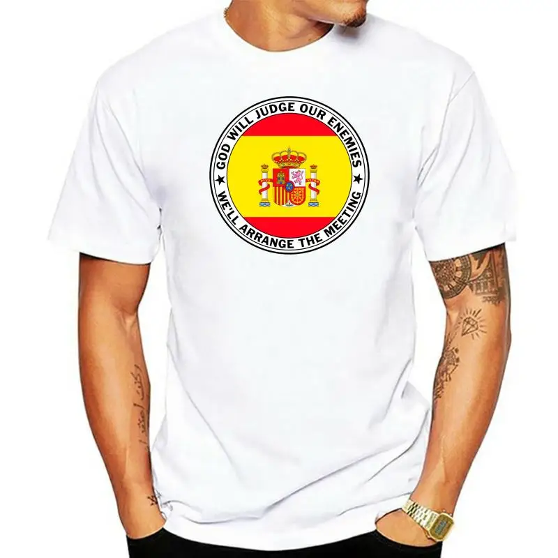 

Mens Spain T Shirt Circle Personality national pride Tee Shirt Short Sleeves Eco Cotton Print Tshirts O Neck Slim Fit Clothes