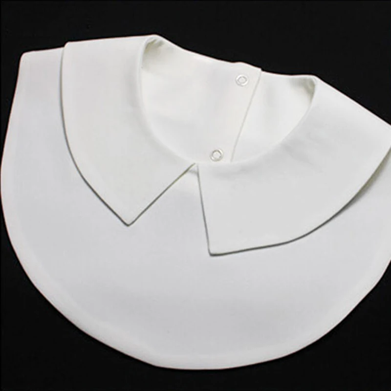 Женский свитер с отворотами черный белый Однотонный со съемными воротниками