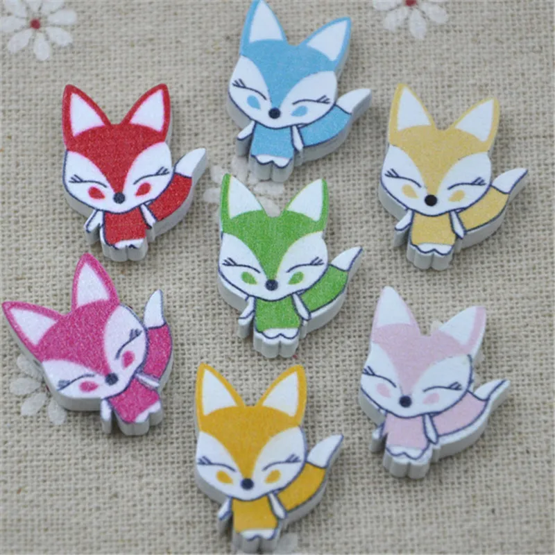 Пуговицы деревянные детские разноцветные 17*23 мм, 50 шт., WB301