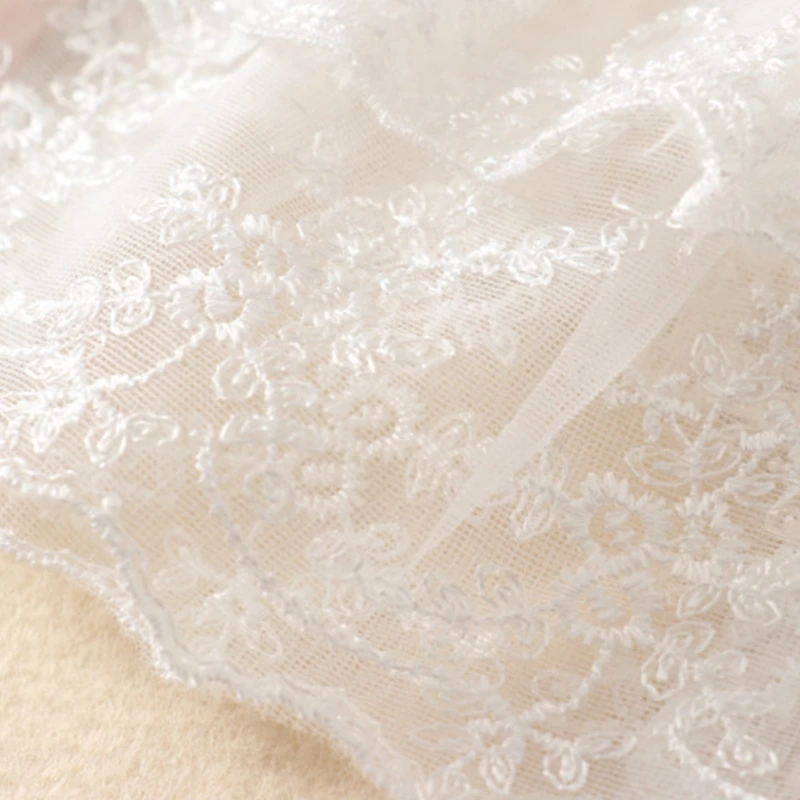 

Sweet Vintage Bowknot Mesh Fake Collar Shawl Double Layer Floral Lace Necklace