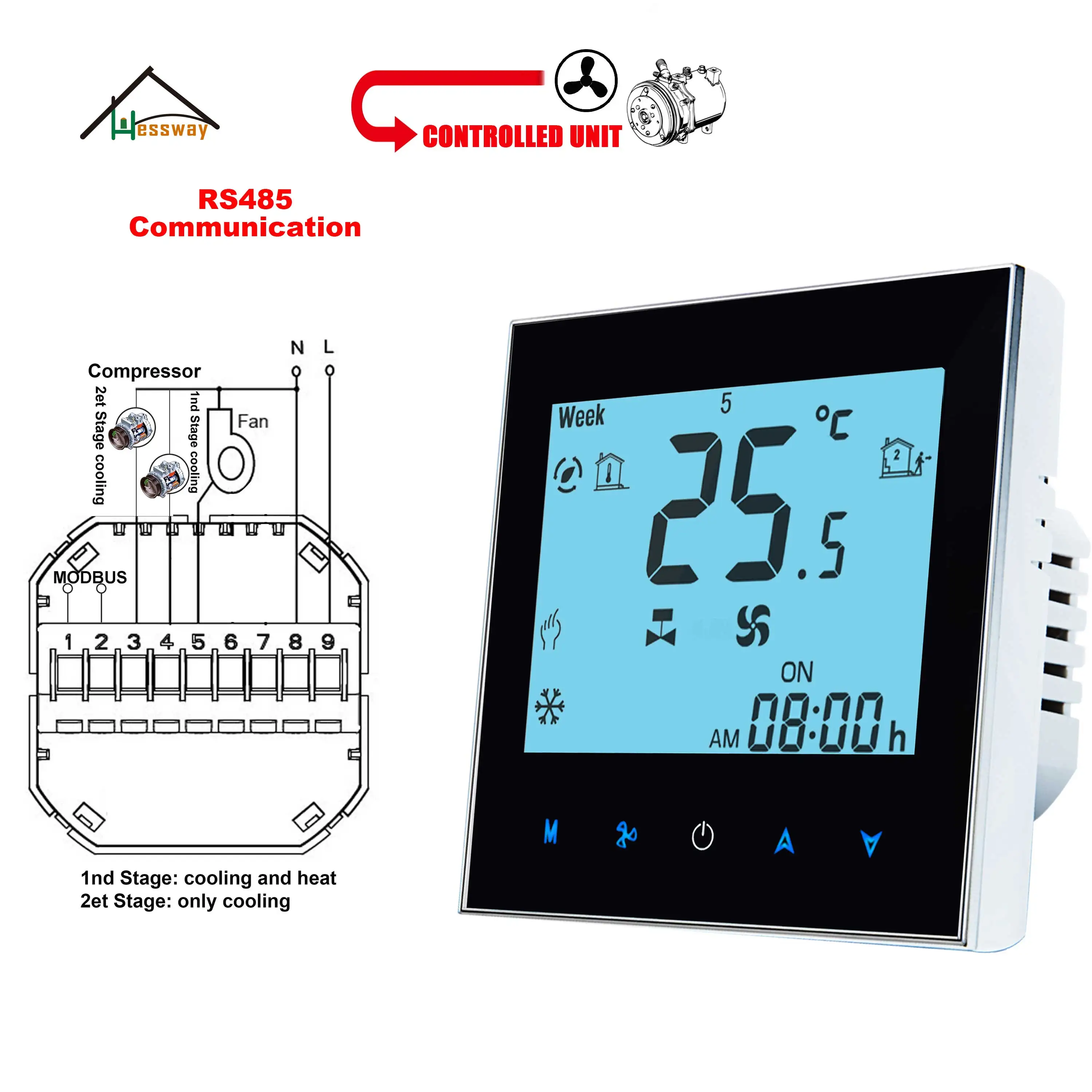 Heating Cooling For With Work Rs485 1-speed Control 24v, 95~