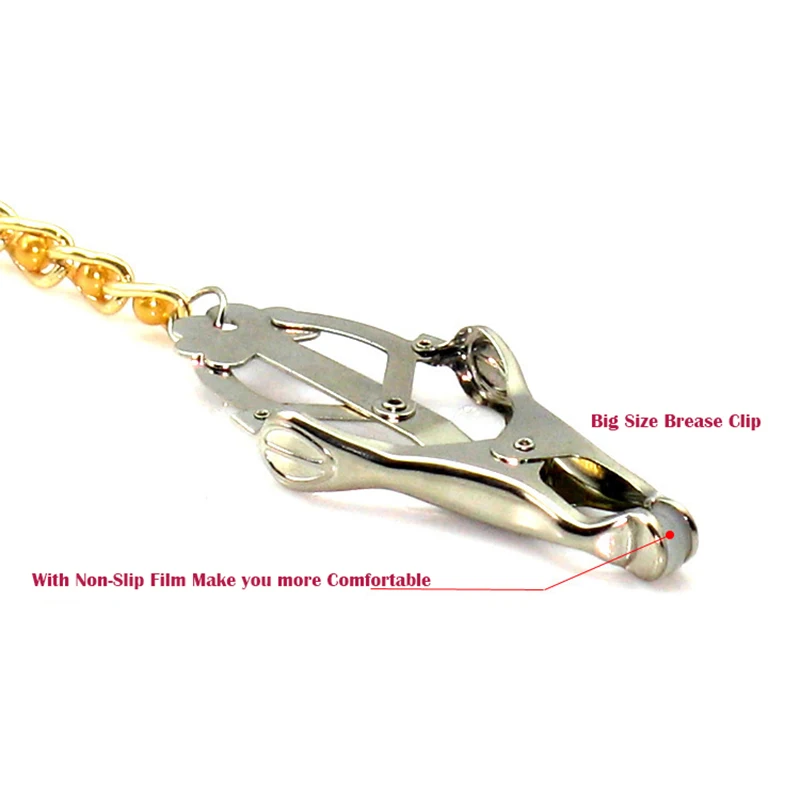 Металлические женские зажимы для cосков с цепью из нержавеющей стали стимулятор