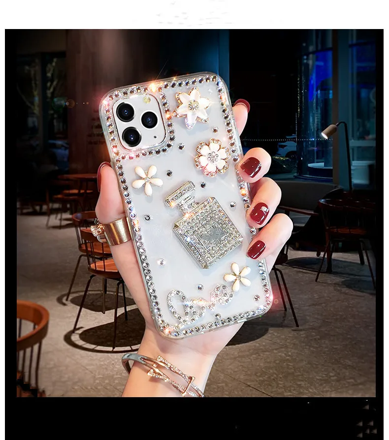 Rhinestone Diamond Bling Perfume Bottle Phone Case For Huawei P8 P9 P10 P20 P30 P40 Pro Lite Mate 10 20 30 Luxury Cover | Мобильные