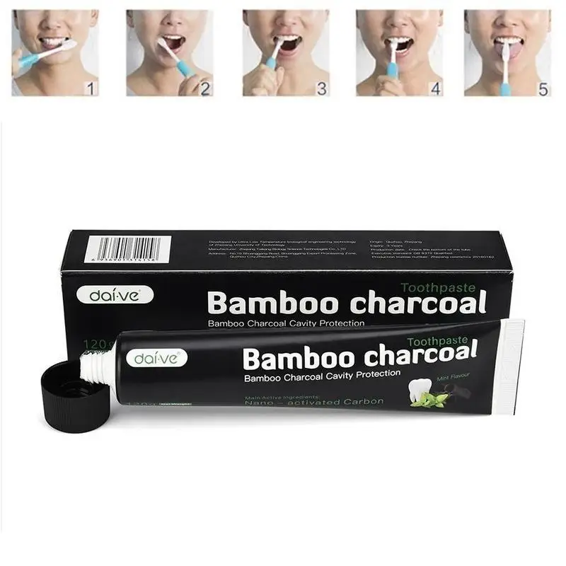 

120g Activated Charcoal Whitening Toothpaste For Family Toothpaste Maintain Oral Mild Charcoal Hygiene Bamboo Remove Stains A5X7