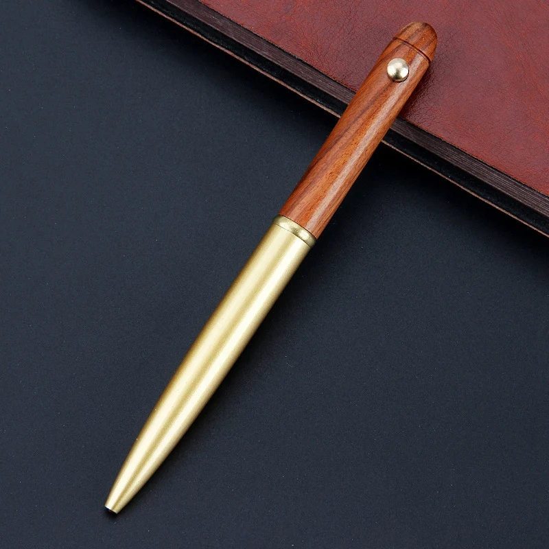 

3 Pcs Handcraft Brass Wooden Ballpoint Pen Gift Pen Wooden Ballpoint Pen for Colleagues and Family