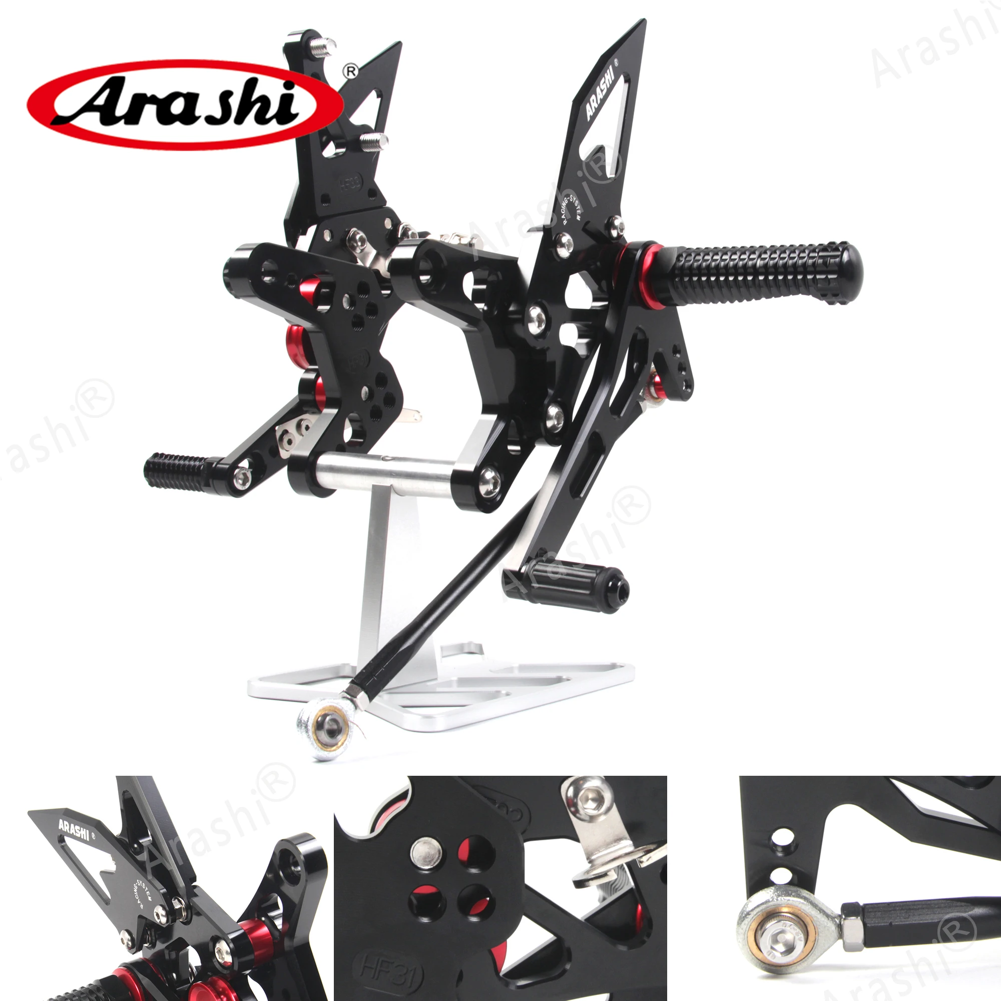 

Arashi NINJA ZX6R CNC Adjustable Footrest Footpeg For KAWASAKI ZX-6R NINJA 2007 2008 Rearset Foot Rest ZX 6R Aluminum ZX636 636