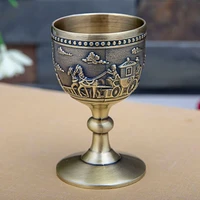 new european style creative retro liquor glass goblet metal crafts gifts home decoration ornaments