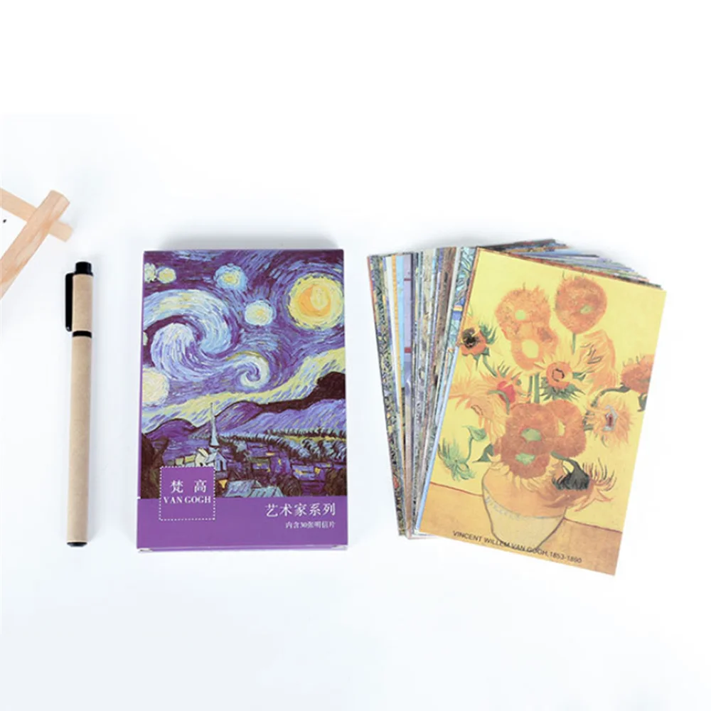 30 шт. винтажная картина маслом открытка мини День рождения Письмо Бумажный набор