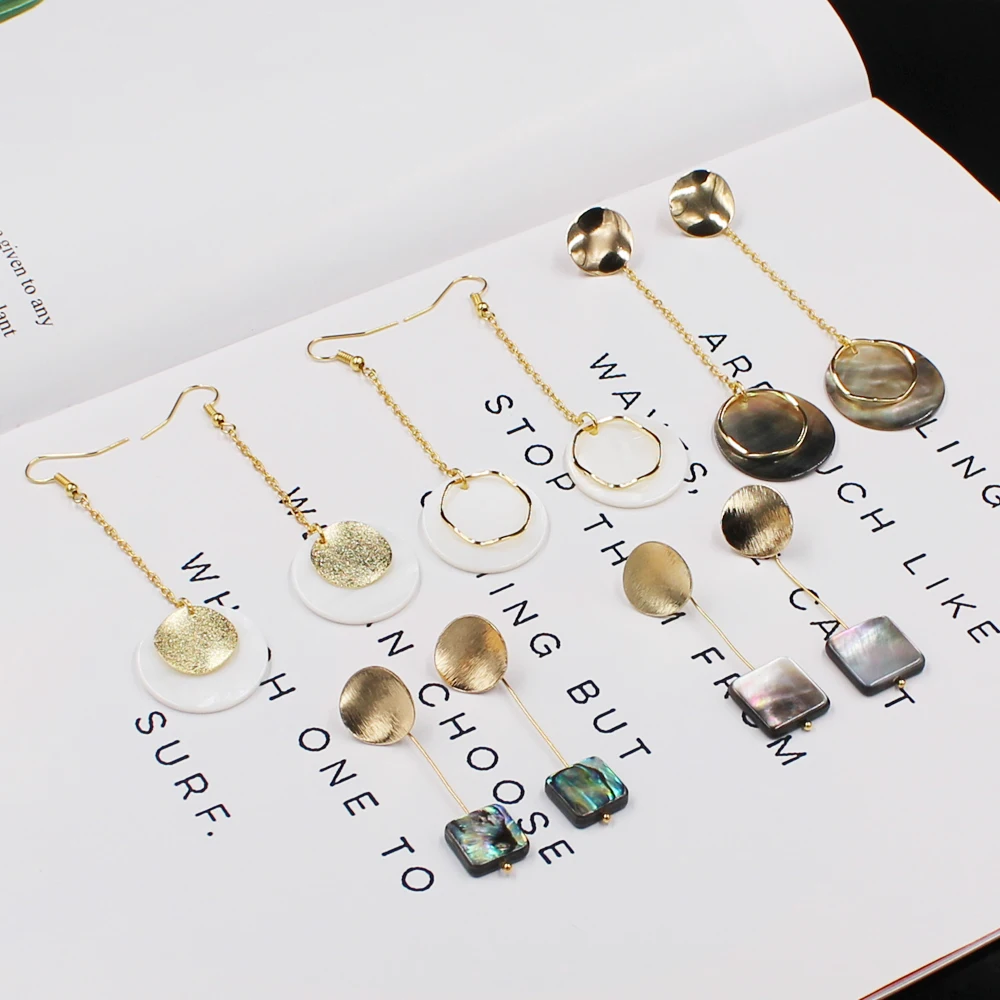 Богемные длинные корейские серьги для женщин натуральный перламутровый белый