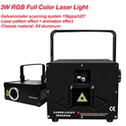 Полноцветный лазерный прожектор DMX512, сценическое освещение для диджея, дискотеки, Рождества, караоке, вечерние НКИ, 3 Вт