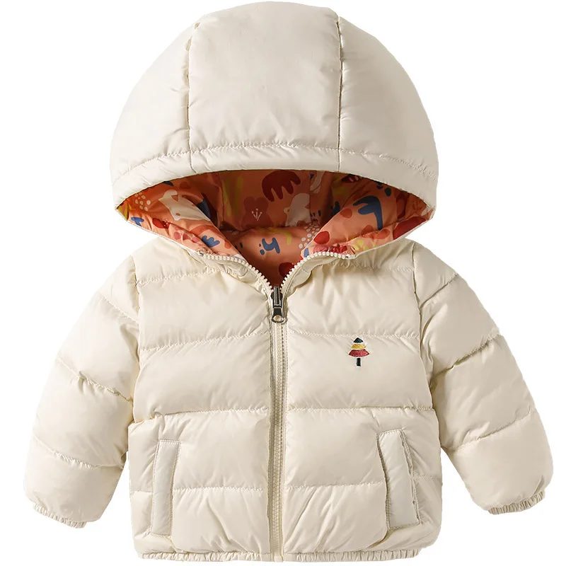

Cotton Jacket for Children Winter Down Warm Coat for Girl with Warm Girls Fur Collar Cotton Jacket Thick Warm HoodedDown Jacket