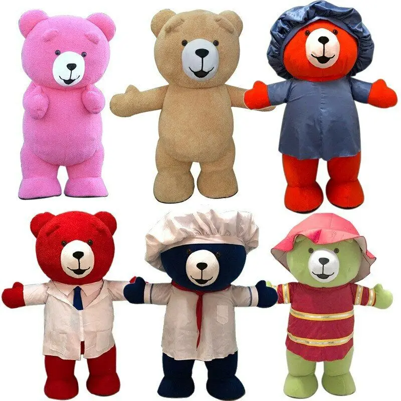 

Inflatable Teddy Bear Mascot Costume Set Adult Role Playing Party Game Dress Christma Furry Outfit Christmas Halloween